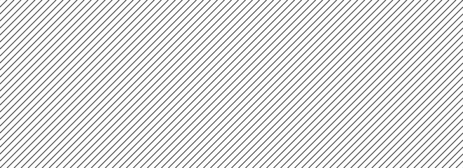 Poster - Seamless thin diagonal line pattern. Repeated slash lines background. Black and white angled linear wallpaper. Abstract tilted slanted stripes backdrop. Repeating oblique strip texture. Vector