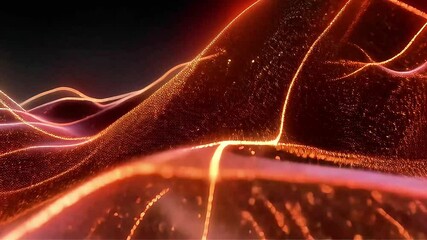 Poster - Abstract Orange Particle Wave Animation