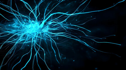 Abstract Blue Light Particles Design