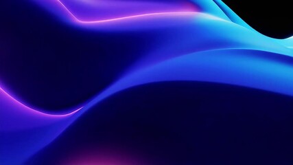 Poster - Abstract Blue and Purple Waves Flowing Dynamically