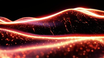 Aufkleber - Glowing Ember Waves Abstract Animation