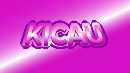 Poster - Text effect font editable typography 3D in pink background