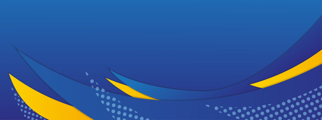 Poster - Abstract elegant blue, orange, and yellow geometric decorative design banner background vector