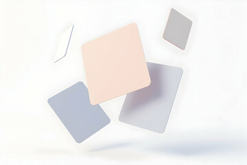 Floating mobile interface cards arranged in midair evoke a sense of modern minimalism and technological advancement