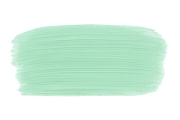 Poster - Light green acrylic paint brush stroke resting on a transparent background, showcasing a vibrant and fresh artistic texture