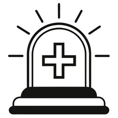 Poster - Medical emergency siren line art icon healthcare alert symbol