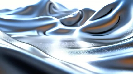 Poster - Abstract Liquid Metal Flowing Landscape: Dynamic 3D Animation