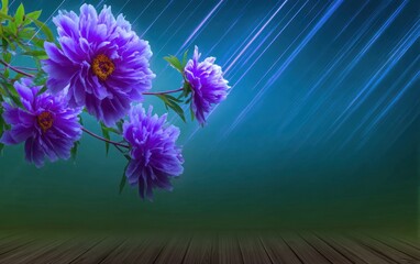 Wall Mural - Purple peonies in a soft glow