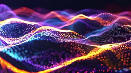 Fototapete - Abstract data wave points graph illustrating vibrant and dynamic fluctuations in a digital landscape representing technology and information trends during the modern data age
