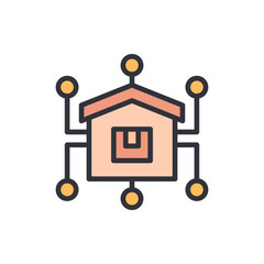 Poster - Illustration Of A Smart Home With Connected Devices On A Transparent Background