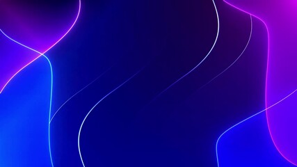 Wall Mural - futuristic modern abstract curved flowing neon light wave lines background. vibrant purple and blue 