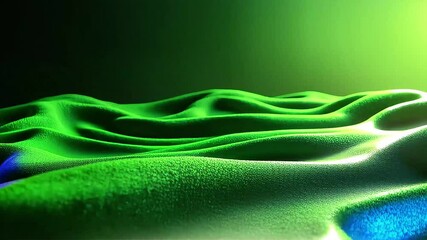 Aufkleber - Abstract Green Waves: Dynamic Textured Surface Animation