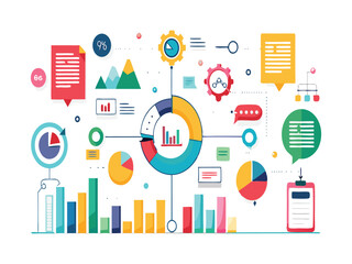 Poster -  business data infographic isolated on white background
