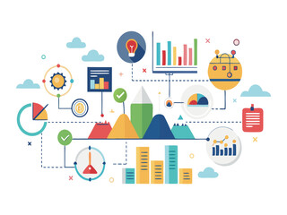 Poster - Business data analysis infographic isolated on white background
