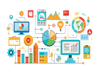 Poster - Business data analysis infographic illustration isolated on white background
