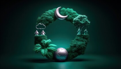 Wall Mural - Circular, 3D, nature cycle