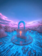 Wall Mural - Lock on circuit board