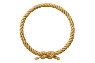 Poster - Realistic looking thick rope forming a circle with a knot at the bottom on a transparent background