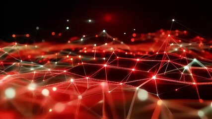 Poster - Abstract Red Network: Dynamic Light and Connection