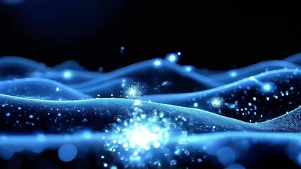 Poster - Abstract Blue Energy Waves Flowing Dynamically