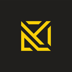 Aufkleber - letter ny squares linear yellow geometric logo vector