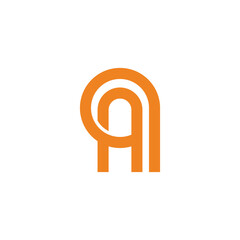 Aufkleber - letters aq loop linked geometric overlap logo vector