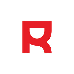 Aufkleber - letter r red simple geometric logo vector