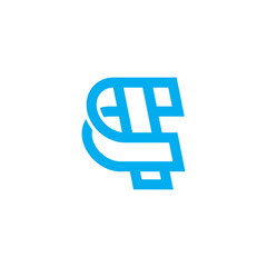 Aufkleber - letter ct linked outlines geometric simple logo vector