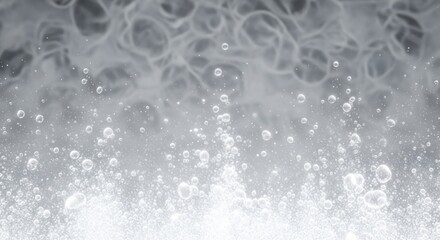 Poster - Abstract macro view of bubbles rising with a soft focus and delicate textures.