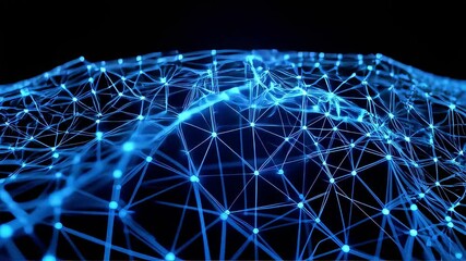 Poster - Abstract Blue Network: Dynamic Nodes and Connections