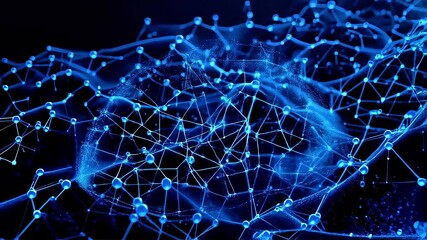 Poster - Abstract Blue Network: Dynamic Nodes and Connections