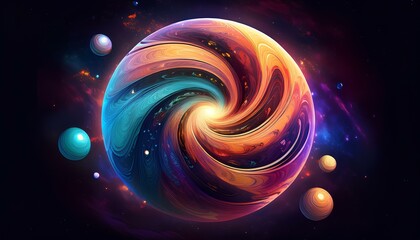 Leinwandbilder - illustration of colorful spiral galaxy background