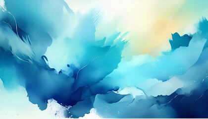 Leinwandbilder - abstract watercolor blue background