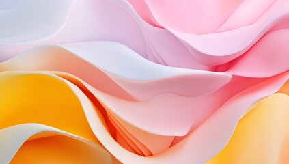 Poster - 3D render, abstract background with colorful waves and shapes, gradient colors, dynamic composition, soft lighting, futuristic style, detailed texture of flowing forms,
