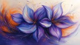 Purple And Blue Glitter Flowers Painting