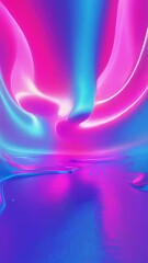 Poster - Abstract Neon Waveforms: Vibrant Pink and Blue Gradient Animation