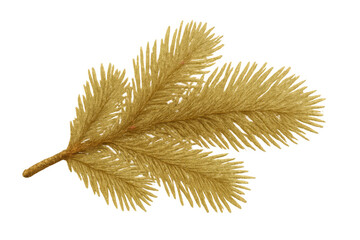 Poster - Pine branch gleaming golden against transparent backdrop, ideal for festive seasonal designs