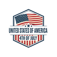 Poster - Classic USA 4th of July visuals Independence Day Emblem Design
