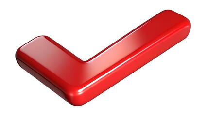 Poster - Glossy red check mark symbolizing approval confirmation verification success and correctness