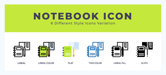 Aufkleber - Notebook set of vector icon. For web. and mobile app