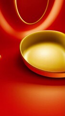 Poster - Abstract Red and Gold Curving Forms Dynamic Visual
