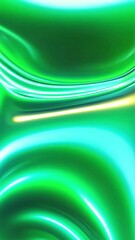 Poster - Abstract Green Fluid Motion: Dynamic Light and Color Shifts