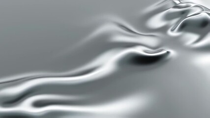 Poster - Abstract silver liquid metal animation with fluid motion and reflective surface