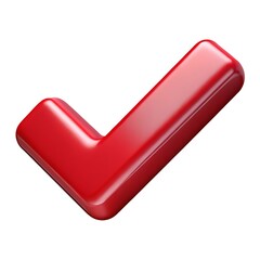 Poster - Shiny red checkmark signifying approval validation or confirmation on white isolated background