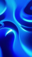 Poster - Abstract Blue Liquid Light Swirls Dynamic Motion Background