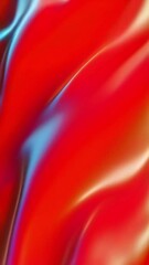 Poster - Abstract Red Fluid Motion: Dynamic Waves of Crimson and Scarlet