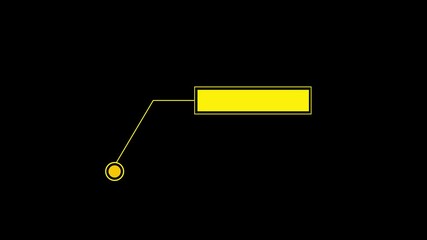 Poster - Animated yellow hud graphic elements and callout elements for technology interface and user experience design over black background