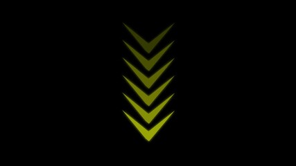 Poster - Descending neon arrow design animation against a dark background for modern tech and futuristic visuals