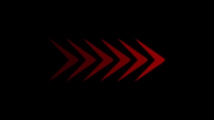 Poster - Animated red arrows on black background abstract minimalist design element for modern business and technology concepts