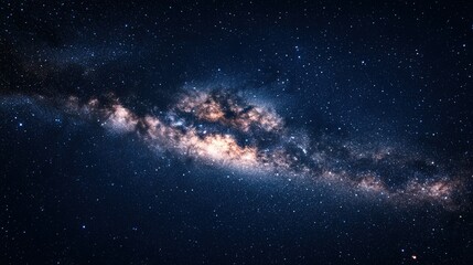 Milky Way Galaxy Night Sky Panorama: High-Resolution Realistic Starry Space with Distant Galaxies, Natural Dark Tones & Soft Light for Astronomy Themes, Digital Backgrounds & Cosmic Design